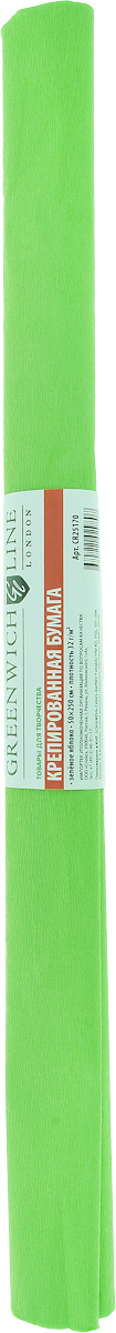 Greenwich Line Бумага крепированная цвет зеленое яблоко 50 х 250 см0911241 Greenwich Line Бумага крепированная цвет зеленое яблоко 50 х 250 см0911241Крепированная бумага Greenwich Line - отличный вариант для воплощения творческих идей не только детей, но и взрослых. Бумага с плотностью 32 г/м2 прекрасно подходит для упаковки хрупких изделий, при оформлении букетов и создании сложных цветовых композиций, для декорирования и других оформительских работ. Насыщенный цвет бумаги сделает поделки по-настоящему яркими. Кроме того, крепированная бумага Greenwich Line поможет увлечь ребенка, развивая интерес к художественному творчеству, эстетический вкус и восприятие, увеличивая желание делать подарки своими руками, воспитывая самостоятельность и аккуратность в работе. Такая бумага поможет вашему ребенку раскрыть свои таланты.