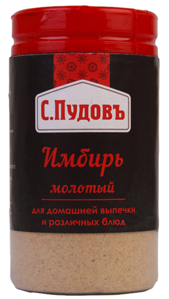 Пудовъ имбирь молотый, 25 г0120710 Пудовъ имбирь молотый, 25 г0120710Имбирь имеет насыщенный, слегка горьковатый вкус и пикантный аромат.Применяется при приготовлении мяса, рыбы и морепродуктов, овощей, маринадов, заправок и разных напитков (чай, лимонад, глинтвейн). Популярен имбирь в сладкой выпечке и десертных блюдах (пряниках, коврижках, печенье, пудингах, муссах, джемах и желе).