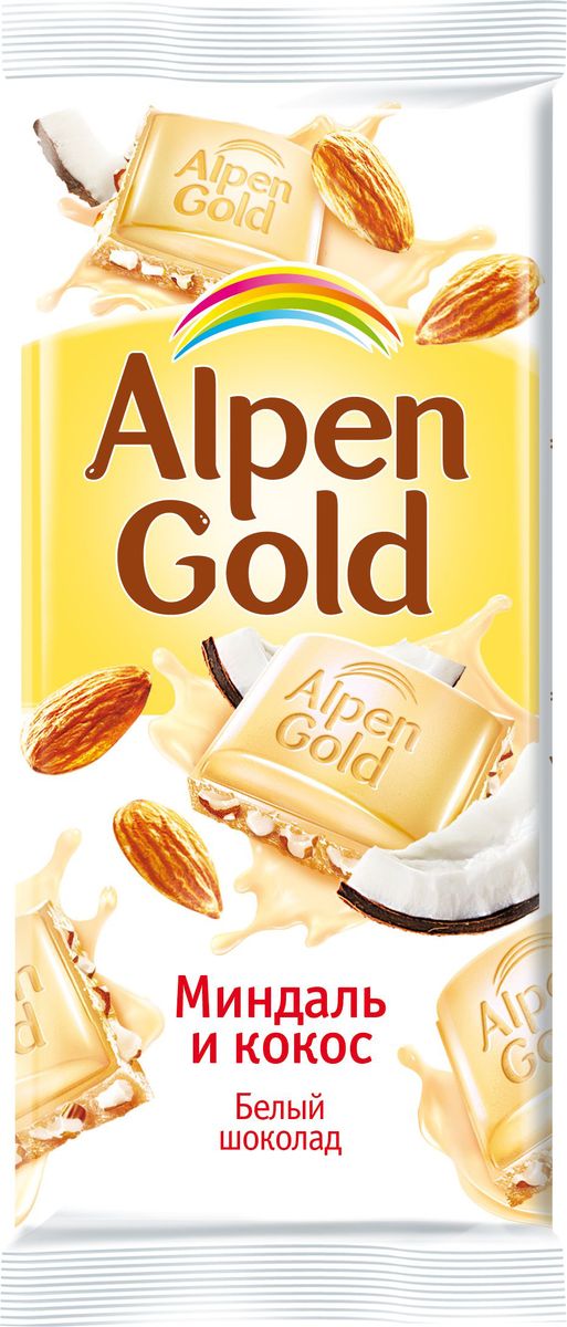 Alpen Gold шоколад белый с миндалем и кокосовой стружкой, 90 г0120710 Alpen Gold шоколад белый с миндалем и кокосовой стружкой, 90 г0120710Шоколад Alpen Gold белый с миндалем и кокосовой стружкой - отличный подарок для близкого человека! Он обрадует получателя нежным вкусом и креативным оформлением. Вручите его как комплимент или дополните шоколадом основной подарок.Уважаемые клиенты! Обращаем ваше внимание, что полный перечень состава продукта представлен на дополнительном изображении.