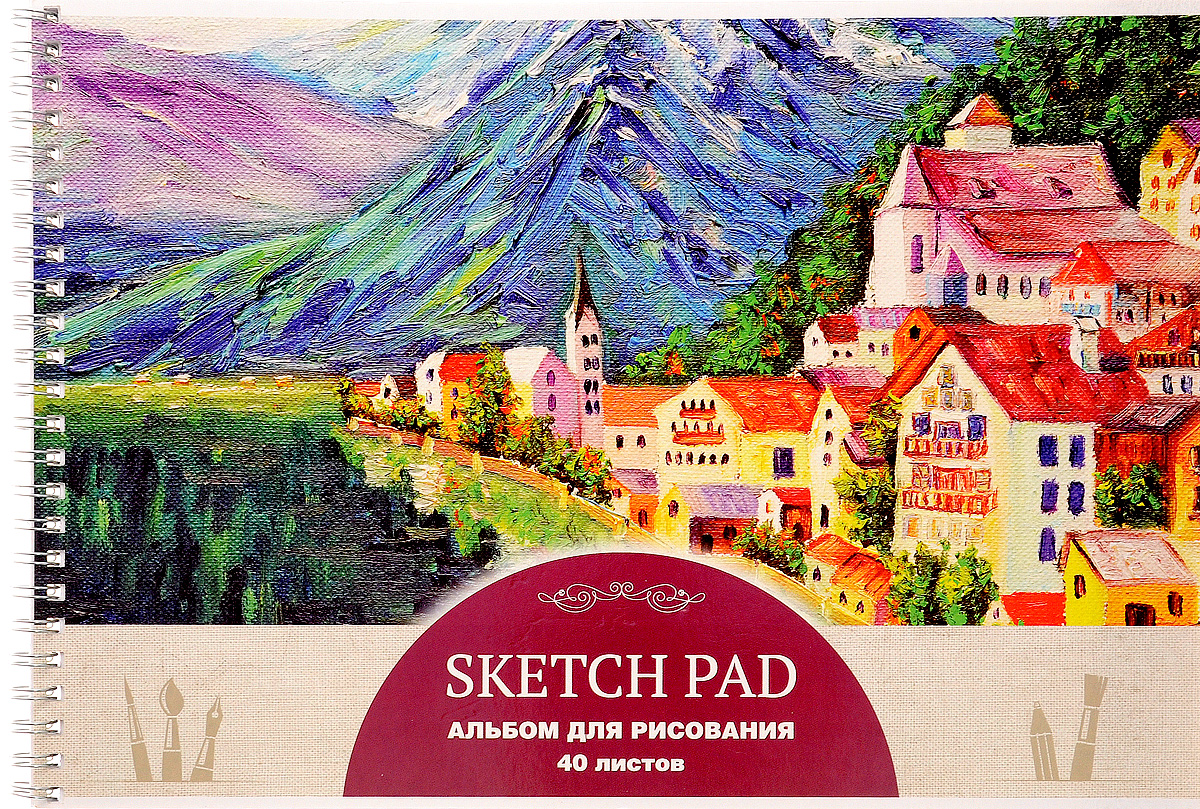 ArtSpace Альбом для рисования Живопись Sketch Pad 40 листовCR25008 ArtSpace Альбом для рисования Живопись Sketch Pad 40 листовCR25008Альбом для рисования ArtSpace Живопись. Sketch Pad с изображением городского пейзажа непременно порадует маленького художника и вдохновит его на творчество.Высокое качество бумаги позволяет карандашам, фломастерам и краскам ровно ложиться на поверхность и не растекаться по листу. Способ крепления - металлический гребень. В альбоме 40 листов.Во время рисования совершенствуется ассоциативное, аналитическое и творческое мышления. Занимаясь изобразительным творчеством, ребенок тренирует мелкую моторику рук, становится более усидчивым и спокойным и, конечно, приобщается к общечеловеческой культуре.