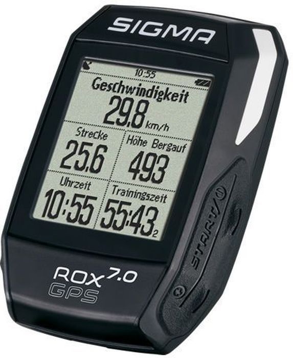 Велокомпьютер Sigma ROX 7.0 GPS, цвет: черныйMABLSEH10001 Велокомпьютер Sigma ROX 7.0 GPS, цвет: черныйMABLSEH10001Велокомпьютер SIGMA ROX 7.0 GPS BLACK прост в использовании. Предустановленные профили, GPS навигация по дорожкам, барометр высоты/ ROX GPS 7.0 идеальный компаньон с высоким коэффициентом производительности.Функции скоростиТекущая скоростьСредняя скоростьКалорийность (на основе скорости)Максимальная скоростьРасстояниеФункции высотомераТекущий уровеньВысота профиляСкороподъемность в м / минСклон (в%)Навигационные функцииНаправление движенияРасстояние до пункта назначенияВид трекаПримерное время прибытияВремя до целиОсобенностиЦифровой компас 3-осевойАнализ графических данных в центрах обработки данныхПодсветкаСпортивные профилиStravaВодонепроницаемый (ipx7)Временные функцииДатаПродолжительностьТренировочное времяВремя (12/24)Функции температурыТекущая температураМаксимальная температураМинимальная температураФункции состоянияИндикация состояния батареи в %GPSДисплей1.7 full-dot matrix LCD with 160x128pxВес 61g