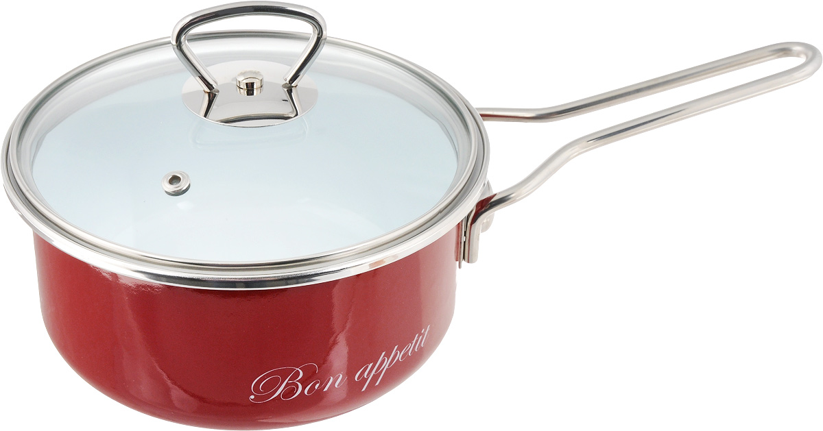 Ковш эмалированный Vitross Bon Appetit с крышкой, 1,5 л54 009312 Ковш эмалированный Vitross Bon Appetit с крышкой, 1,5 л54 009312Ковш Vitross Bon Appetit выполнен на стальной основе со стеклокерамическим покрытием. Стеклокерамика инертна и устойчива к пищевым кислотам, не вступает во взаимодействие с продуктами и не искажает их вкусовые качества. Прочный стальной корпус обеспечивает эффективную тепловую обработку пищевых продуктов и не деформируется в процессе эксплуатации.Ковш оснащен стальной ручкой и крышка из жаропрочного стекла с ручкой, ободком и отверстием для выхода пара. Ковш пригоден для использования на газовых, электрических, стеклокерамических плитах, включая индукционных. Можно мыть в посудомоечной машине.Диаметр ковша по верхнему краю: 17,5 см. Высота стенки: 8,2 см. Длина ручки: 15 см.