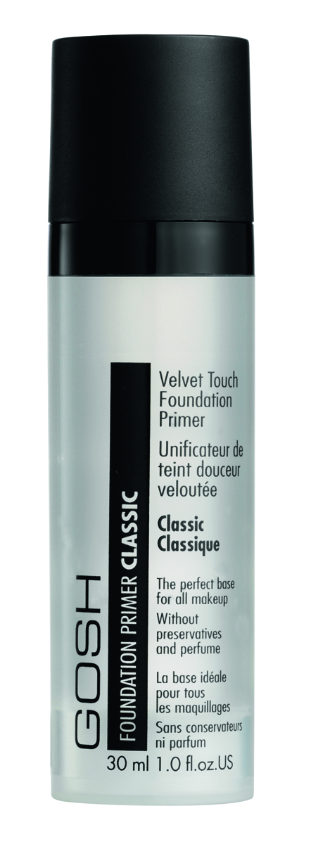 Gosh, Праймер для лица выравнивающий Velvet Touch Foundation Primer Classic, 30 мл26102025 Gosh, Праймер для лица выравнивающий Velvet Touch Foundation Primer Classic, 30 мл26102025Особая бесцветная субстанция заполняет мелкие неровности и глубокие поры кожи, делая вашу кожу исключительно гладкой. Великолепно способствует легкому и ровному нанесению макияжа. Основу Velvet Touch Foundation Primer можно использовать как самостоятельно, так и после нанесения дневного крема. Делает кожу мягкой и гладкой, словно шелк.Прекрасная основа для любого макияжаСодержит Алоэ вера Не содержит консервантов и парфюмерных отдушекС дозатором