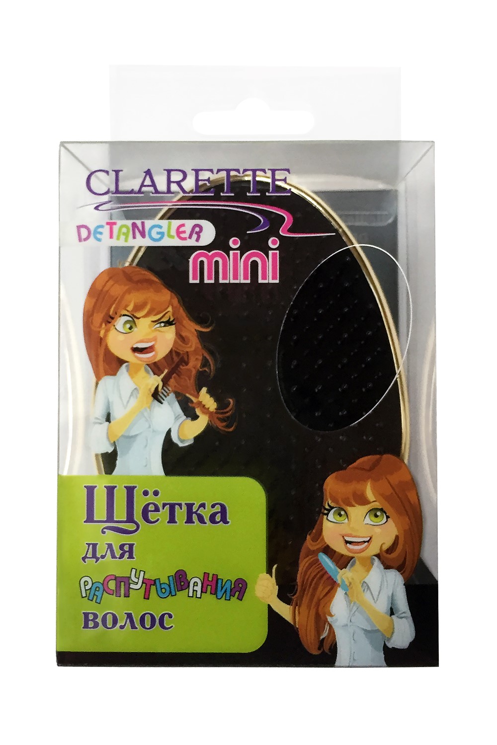 Clarette Щетка для распутывания волос Detangler Mini,золотойKRAB3-M2RED Clarette Щетка для распутывания волос Detangler Mini,золотойKRAB3-M2REDСпециально созданная щетка для волос для того, чтобы справляться с сильно запутавшимися волосами• Уникальная инновационная конструкция гибких зубчиков позволяет безвредно для волос устранить узелки и распутать пряди.• Расчёсывает волосы быстро, легко и не требует использования дополнительных средств.• Подходит для любого типа волос, включая тонкие, ломкие, кудрявые и жёсткие волосы.Уникальные зубчики щетки Clarette Detangler имеют повышенную гибкость и мягко преодолевают любое препятствие в волосах.• Зубчики у расчески очень короткие и легкогнутся. При расчесывании они пропускают сквозь себя пряди любой длины и фактуры, не цепляя их и не «скатывая» в колтуны.• Высококачественный упругий пластик, из которого сделаны зубчики расчески, не царапает кожу головы, а мягко воздействует на нее, обеспечивая массажный эффект.Компактная щетка-идеальный вариант для сумочки и в дорогу!