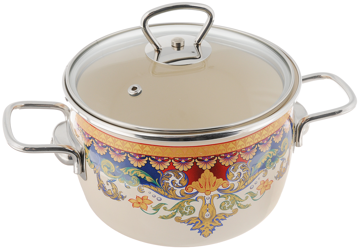 Кастрюля Vitross Ornamento, цвет: слоновая кость, 2 л54 009312 Кастрюля Vitross Ornamento, цвет: слоновая кость, 2 л54 009312Кастрюля Vitross Ornamento выполнена из высококачественной стали с эмалированным покрытием. Стеклоэмаль инертна и устойчива к пищевым кислотам, не вступает во взаимодействие с продуктами и не искажает их вкусовые качества. Эмалевое покрытие, являясь стекольной массой, не вызывает аллергию и надежно защищает пищу от контакта с металлом. Кроме того, такое покрытие долговечно, оно устойчиво к механическому воздействию, не царапается и не сходит, а стальная основа практически не подвержена механической деформации, благодаря чему срок эксплуатации увеличивается. Кастрюля оснащена крышкой, а также удобными ручками. Подходит для всех типов плит, включая индукционные. Можно мыть в посудомоечной машине. Ширина кастрюли (с учетом ручек): 27 см.Диаметр кастрюли (по верхнему краю): 17 см.Высота (без учета крышки): 11 см.Диаметр основания: 13 см.