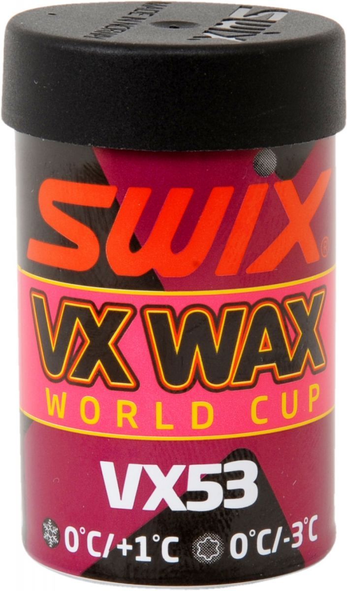 Мазь держания Swix VX53 с высоким содержанием фтора, 45 гT0010 Мазь держания Swix VX53 с высоким содержанием фтора, 45 гT0010Твердая мазь держания с высоким содержаниеим фтора.Упаковка 45 гИспользуется как финальный слой мази держания с высоким содержанием фтора. Обеспечивает прекрасное скольжение и комфортное катание при классическом стиле. Уменьшает риск обледенения колодки. Прекрасно работает в условиях высокой влажности. Для свежего снега +1°С…0°СДля старого мелкозернистогоснега 0°С…-3°С