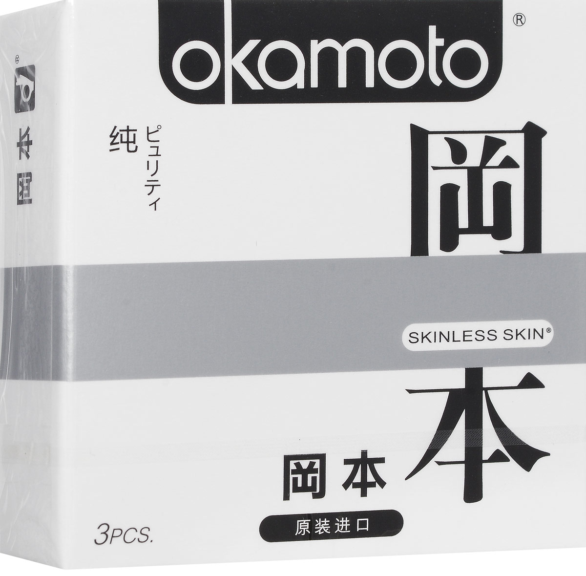 Презервативы Okamоto Skinless Skin Purity 3 шт. Классика, телесного цвета0003929 Презервативы Okamоto Skinless Skin Purity 3 шт. Классика, телесного цвета0003929Самые тонкие латексные презервативы в мире особой анатомической формы со смазкой! Толщина стенки презерватива всего 0,03 мм, что в 2 раза тоньше, чем у обычных презервативов. Подарят незабываемые ощущения естественности. Уникальной анатомической формы с силиконовой смазкой.