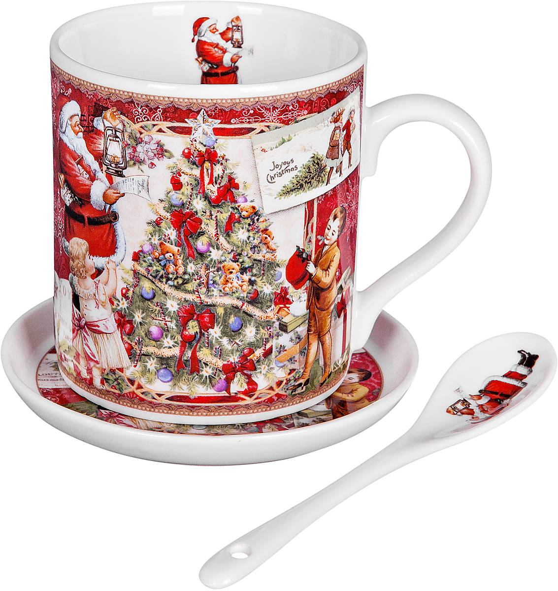 Кружка Mister Christmas Дед Мороз, дети и елка, с ложкой, с подставкой, 3 предмета115510 Кружка Mister Christmas Дед Мороз, дети и елка, с ложкой, с подставкой, 3 предмета115510Новогодняя кружка Mister Christmas Дед Мороз, дети и елка изготовлена из высококачественного фарфора. В комплект входят ложка и подставка.Такие оригинальные предметы великолепно украсят кухонный интерьер, а также станут отличным подарком для ваших друзей и близких в преддверии Нового года.Предметы упакованы в красивую подарочную коробку.Высота кружки: 8 см.