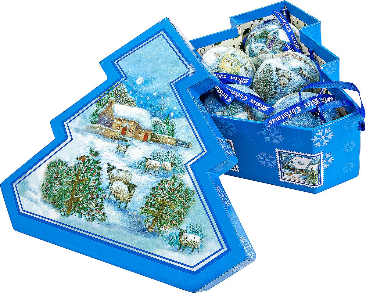 Набор новогодних подвесных украшений Mister Christmas Папье-маше, диаметр 7,5 см, 6 шт. PM-12-6TRSP-202S Набор новогодних подвесных украшений Mister Christmas Папье-маше, диаметр 7,5 см, 6 шт. PM-12-6TRSP-202SНабор из 6 подвесных украшений Mister Christmas Папье-маше прекрасно подойдет для праздничного декора новогодней ели. Изделия, выполненные из бумаги и покрытые несколькими слоями лака, очень прочные и легкие. Такие шары создадут единый стиль в оформлении не только ели, но и интерьера вашего дома. В наборе игрушки имеют глянцевую поверхность и покрытые мелкой пластиковой крошкой.Все изделия оснащены атласной ленточкой с логотипом бренда Mister Christmas для подвешивания. Такие украшения станут превосходным подарком к Новому году, а так же дополнят коллекцию оригинальных новогодних елочных игрушек.