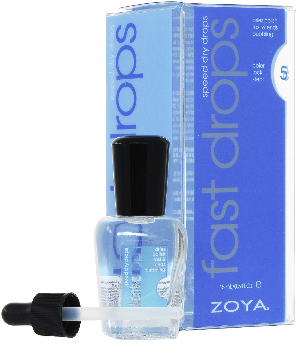 Zoya-Qtica Средство для быстрого высыхания лака для ногтей Fast Drops 15 мл1092018 Zoya-Qtica Средство для быстрого высыхания лака для ногтей Fast Drops 15 мл1092018Позволяет высушить лак в два раза быстрее, предотвращая образование пузырей и делая цвет лака еще более насыщенным. Сохраняет яркий идеальный цвет до двух недель при нанесении каждый раз после нанесения верхнего покрытия ZOYA Armor Topcoat каждые два дня.