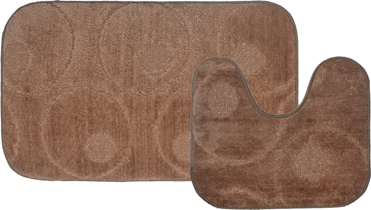 Набор ковриков для ванной MAC Carpet Рома. Круги, цвет: темно-бежевый, 60 х 100 см, 50 х 60 см, 2 шт531-105 Набор ковриков для ванной MAC Carpet Рома. Круги, цвет: темно-бежевый, 60 х 100 см, 50 х 60 см, 2 шт531-105Набор MAC Carpet Рома. Круги состоит из двух ковриков для ванной комнаты, один из которых имеет вырез под унитаз. Ворс выполнен из полипропилена. Противоскользящее основание изготовлено из термопластичной резины. Коврики мягкие и приятные на ощупь, отлично впитывают влагу и быстро сохнут. Высокая износостойкость ковриков и стойкость цвета позволит вам наслаждаться покупкой долгие годы.
