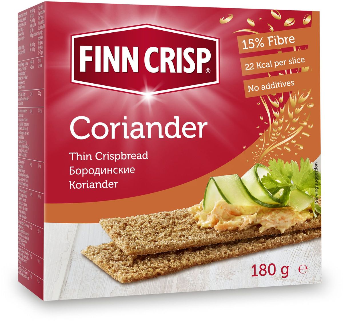 Finn Crisp Coriander хлебцы бородинские с кориандром, 180 г0120710 Finn Crisp Coriander хлебцы бородинские с кориандром, 180 г0120710В 1952 году началось производство сухариков FINN CRISP (ФИНН КРИСП), когда стартовали Олимпийские Игры в Хельсинки (Финляндия).Многие годы натуральные ржаные сухарики FINN CRISP отражают дух Финляндии для миллионов покупателей по всему миру, заботящихся о здоровом питании. Высушивать хлеб - давняя финская традиция и FINN CRISP до сих пор придерживаются этой традиции создавая хлебцы по старому классическому финскому рецепту.Бренд FINN CRISP принадлежит компании VAASAN Group’s.VAASAN - это крупнейшая хлебопекарная компания в Балтийском регионе со столетней историей, занимающаяся производством продукции для правильного и здорового питания. Занимающая второе место по производству сухариков и хлебцев, а её продукция экспортируются в более чем 50 государств!