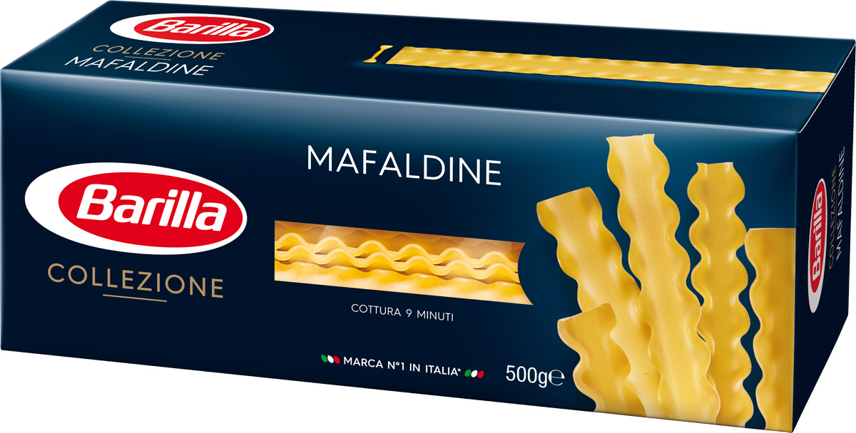 Barilla Mafaldine паста мафальдине, 500 г0120710 Barilla Mafaldine паста мафальдине, 500 г0120710Мафальдине были придуманы в Неаполе и когда-то назывались Богатые феттуччелле. Неаполетанцы изобрели их специально для принцессы Мафальды Савойской и окрестили их впоследствии Реджинетте (Reginette - королева, в буквальном переводе) или Мафальдине в ее честь. Напоминающая волнистые кружевные ленты, которыми были отделаны дорогие платья королевы, эта паста считается поистине королевской.По форме Мафальдине напоминают длинную ленту с волнистыми краями, не теряют своих изящных изгибов даже после варки. Напротив, считается, что секрет Мафальдине состоит как раз в неравномерной текстуре пасты в плоской середине ленты и волнистых краях.Уважаемые клиенты! Обращаем ваше внимание на то, что упаковка может иметь несколько видов дизайна. Поставка осуществляется в зависимости от наличия на складе.