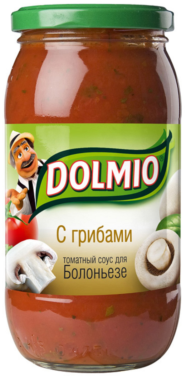 Dolmio с грибами, томатный соус для Болоньезе, 500 г0120710 Dolmio с грибами, томатный соус для Болоньезе, 500 г0120710Спелые томаты, грибы и лук – превосходное сочетание, знакомое многим, кто пробовал итальянскую пиццу. А дополняет вкус трио из специй - орегано, базилик и молотый перец. Все, чтобы знакомые блюда теперь звучали по-новому.