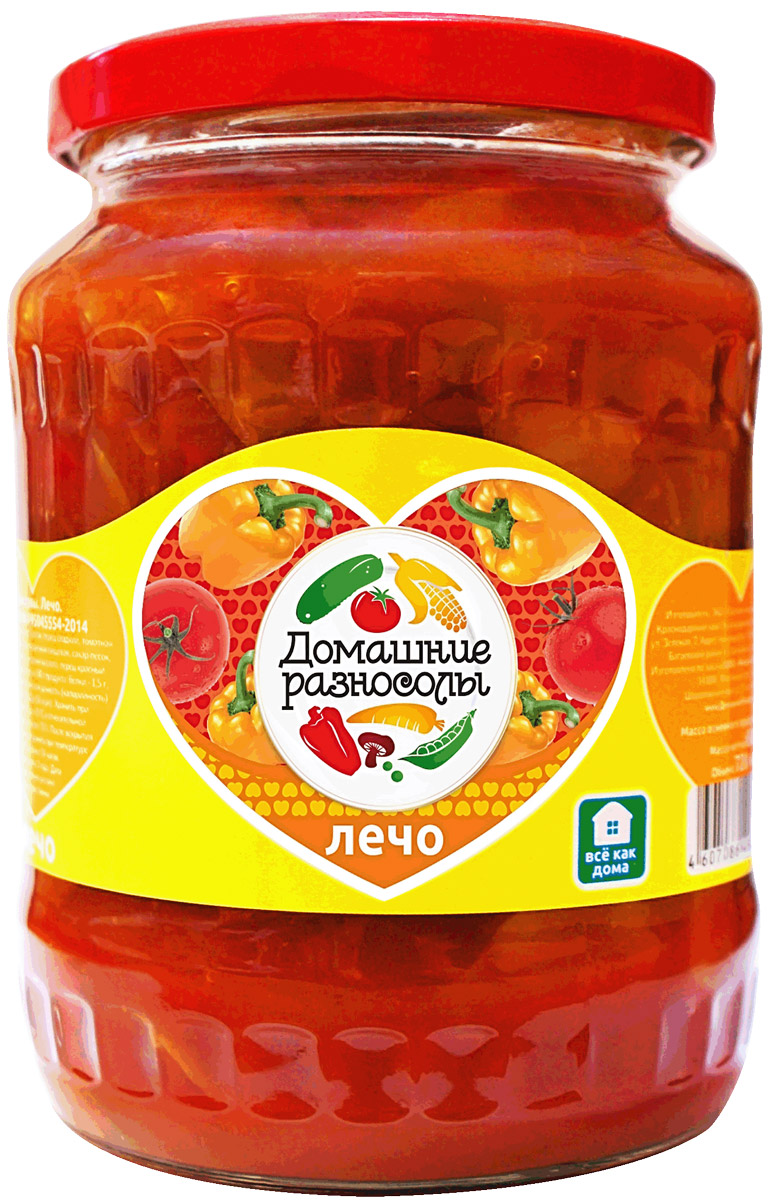 Домашние разносолы лечо, 700 г0120710 Домашние разносолы лечо, 700 г0120710Перец богат множеством витаминов, В1, В2, В6, РР, калием, натрием, йодом, фосфором, железом и множеством других микроэлементов. Полезен он людям, страдающим сахарным диабетом, анемией, расстройством нервной системы, депрессиями.В помидорах содержится клетчатка, водорастворимые витамины, креатин и множество минералов.ТУ 9161-004-95045554-2014.