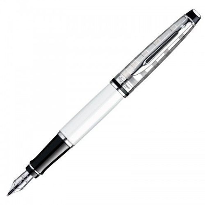 Waterman Ручка перьевая Expert Deluxe White CT синяя корпус белыйWAT-S0952380 Waterman Ручка перьевая Expert Deluxe White CT синяя корпус белыйWAT-S0952380Материал корпуса: ЛатуньПокрытие корпуса: ЛакМатериал отделки деталей корпуса: Никель-палладийПеро: СтальСпособ подачи стержня: С колпачкомВложение: 1 картридж. Синие чернила F.