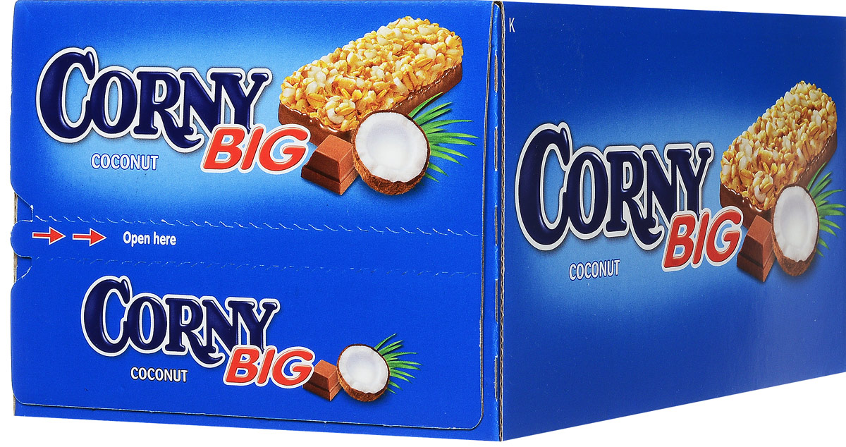 Corny полоска злаковая с кокосом и молочным шоколадом, 24 шт0120710 Corny полоска злаковая с кокосом и молочным шоколадом, 24 шт0120710Злаковые батончики Corny - вкусная и здоровая альтернатива традиционным снэкам - шоколадным плиткам, чипсам и булкам. Батончики сочетают в себе исключительную пользу и удобство. В их состав входят злаки, орехи, фрукты и шоколад. Разнообразие видов позволяет каждому выбрать батончик по своему вкусу. Медленные углеводы заряжают полезной энергией, а удобная форма и упаковка соответствуют быстрому ритму жизни.Уважаемые клиенты! Обращаем ваше внимание, что полный перечень состава продукта представлен на дополнительном изображении.