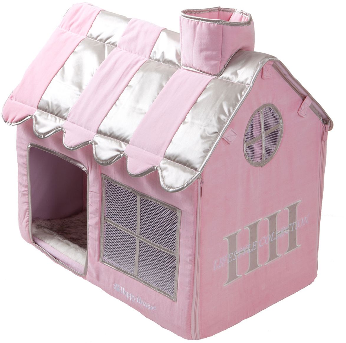 Домик для кошек Happy House Cat Lifestyle, цвет: розовый, 62 х 42 х 59 см0120710 Домик для кошек Happy House Cat Lifestyle, цвет: розовый, 62 х 42 х 59 см0120710Домик Happy House Cat Lifestyle непременно станет любимым местом отдыха вашего домашнего любимца. Изделие выполнено из картона и обтянуто бархатной тканью с атласными вставками. Внутри имеется мягкая съемная подстилка из искусственного меха. Крыша домика крепится при помощи липучек и полностью снимается, а каркас соединяется застежкой-молнией. В таком домике вашему питомцу будет мягко и тепло. Он подарит ему ощущение уюта и уединенности, а также возможность спрятаться. Очень удобен для транспортировки и легко складывается.
