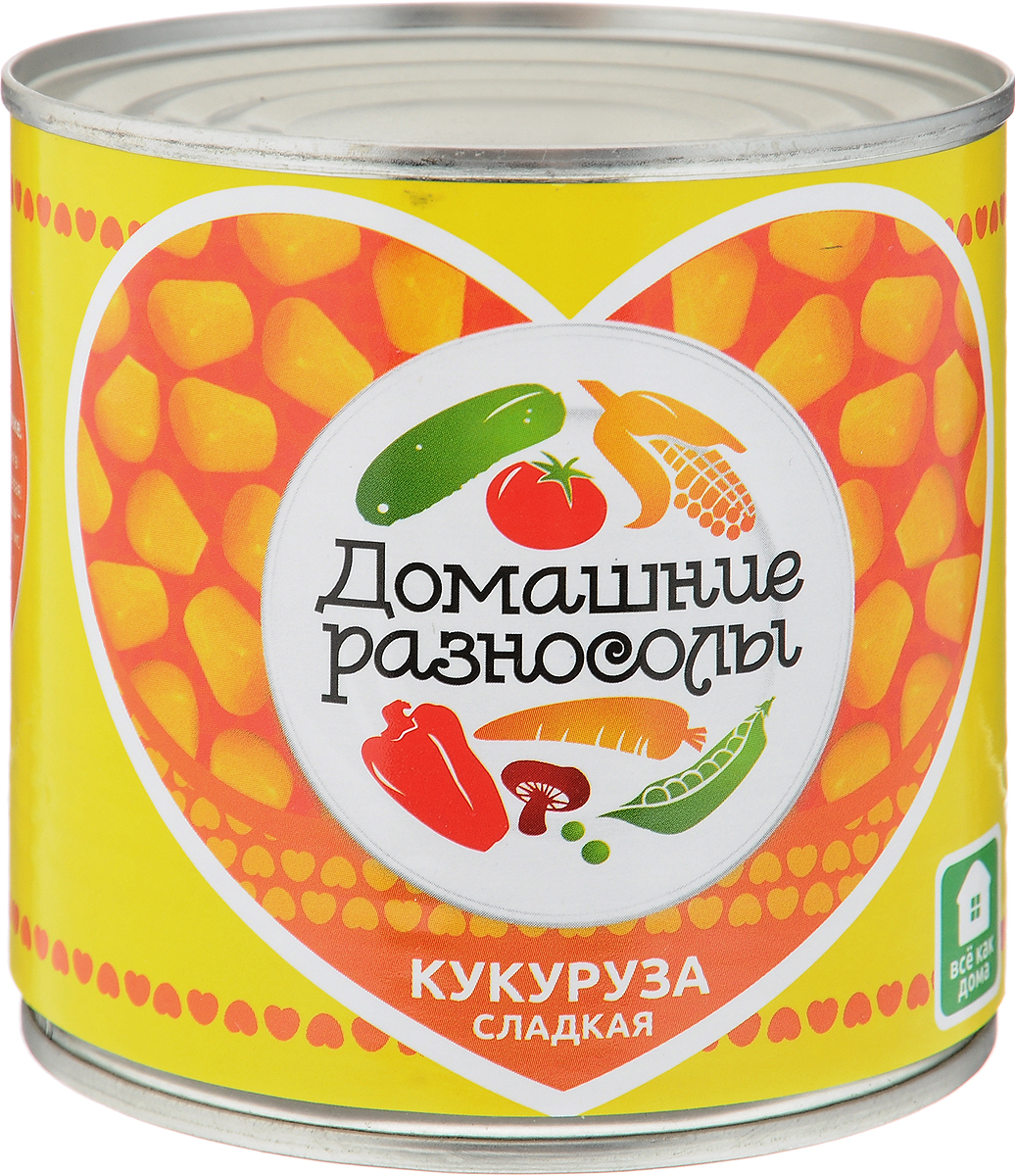 Домашние разносолы кукуруза сладкая, 425 мл0120710 Домашние разносолы кукуруза сладкая, 425 мл0120710Кукуруза консервированная Домашние разносолы прекрасно сочетается с овощами, мясом, птицей, сыром, зеленью, яйцами, рисом, бобовыми, морепродуктами. Даже некоторые десерты содержат в своих рецептах консервированную кукурузу.Полезные свойства кукурузы. В организме людей, регулярно употребляющих консервированную кукурузу, увеличивается содержание магния, фолата и фолиевой кислоты. Эти микроэлементы хорошо укрепляют иммунитет и улучшают работу сердца.ГОСТ Р 53958-2010. Высший сорт.Уважаемые клиенты! Обращаем ваше внимание, что полный перечень состава продукта представлен на дополнительном изображении.