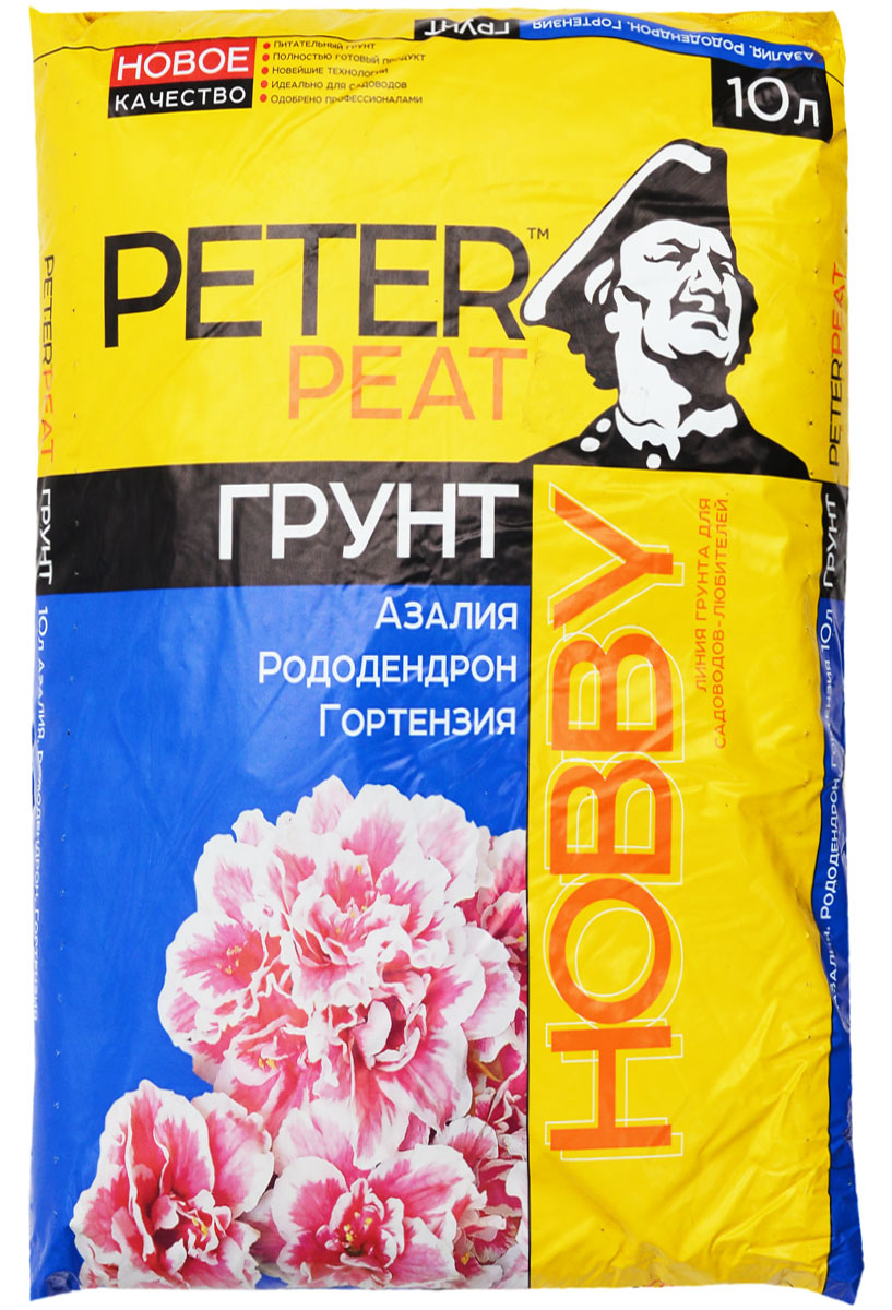 Грунт для растений Peter Peat Азалия. Рододендрон. Гортензия, 10 лМ 3143 Грунт для растений Peter Peat Азалия. Рододендрон. Гортензия, 10 лМ 3143Грунт Peter Peat Азалия. Рододендрон. Гортензия – это полностью готовый к использованию питательный торфяной грунт. Грунт предназначен для выращивания азалий, рододендронов, гортензий, папоротников и растений семейства вересковых (вереск, эрика, голубика, черника, клюква, брусника). Грунт имеет кислую реакцию среды, оптимальную для выращивания этих растений. Обеспечивает активный рост, обильное цветение, яркую окраску цветов, а также улучшает декоративные качества растений.