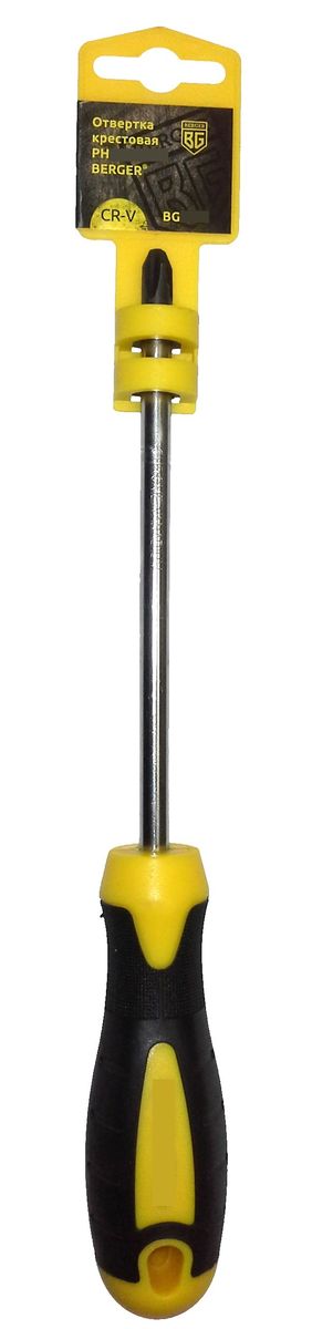 Отвертка крестовая Berger, PH2 x 125 мм. BG1048CA-3505 Отвертка крестовая Berger, PH2 x 125 мм. BG1048CA-3505Отвертка - крестовая на пластиковом держателе. Материал: хром - ванадиевая сталь (CR-V)