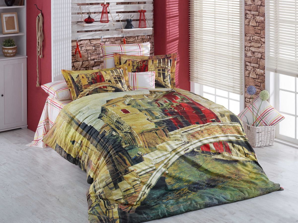 Комплект белья Hobby Home Collection Venezia, евро, наволочки 50x70, 70x70, цвет: мультиRC-100BWC Комплект белья Hobby Home Collection Venezia, евро, наволочки 50x70, 70x70, цвет: мультиRC-100BWCКомплект постельного белья Hobby Home Collection изготовлен из высококачественного поплина. Поплин - это ткань, изготавливаемая традиционным полотняным плетением из 100% хлопка, но из нитей разного калибра, за счет чего полотно получается с легким рубчиковым рельефом. По многим характеристикам ткань похожа на бязь, но на ощупь гораздо приятнее — более гладкая и мягкая. Поплин обладает лучшими свойствами ткани для постельного белья. Он плотный и в то же время мягкий на ощупь, износостойкий, немнущийся, гигроскопичный и неприхотливый в уходе, а после стирки практически не нуждается в глажке. Поплин обладает множеством преимуществ: - белье из него плотное, прочное и износостойкое; - не выцветает и не сминается; - не линяет и не деформируется (при стирке до 40°С); - натуральный хлопок в составе обеспечивает абсолютную гигиеничность постельного белья; - поплин хорошо вентилируется и впитывает влагу, отводя ее излишки от тела. По легенде этот материал впервые произвели во французской резиденции Папы Римского, городе Авиньон. За это ткань назвали поплином, что означает папский. С тех пор, вслед за Европой, полотно покорило весь мир, и на сегодня это самый востребованный материал для постельного белья. Постельное белье имеет 3D рисунок. Это объемный рисунок, который позволяет увидеть изображение более реальным, живым. 3D печать на постельном белье невозможна простым способом. Для достижения высокого качества применяется Digital textile printing (англ. Digital textile printing - прямая цифровая печать по текстилю) — способ нанесения изображения на ткань, предполагающий прямую реактивную печать. Сам вид такой печати обеспечивает долговечность нанесенного изображения. На ткань, наносится ультрачеткое и яркое 3D изображение, вследствие чего картинка выглядит очень реалистично. Просматриваются даже самые мелкие детали. Постельное белье из поплина способно не только создать идеальные условия для сна, но и стать настоящим украшением вашей спальни.