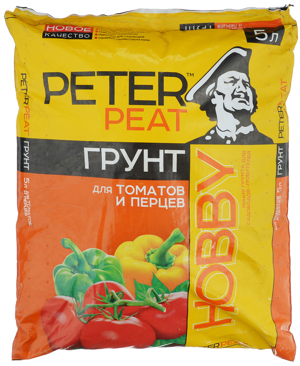Грунт для растений Peter Peat Для томатов и перцев, 5 лGC204/30 Грунт для растений Peter Peat Для томатов и перцев, 5 лGC204/30Peter Peat Для томатов и перцев - питательный торфяной грунт. предназначен для выращивания рассады томатов, перцев, баклажанов, а также их подкормки в период роста и плодоношения. Улучшает всхожесть семян и приживаемость рассады.