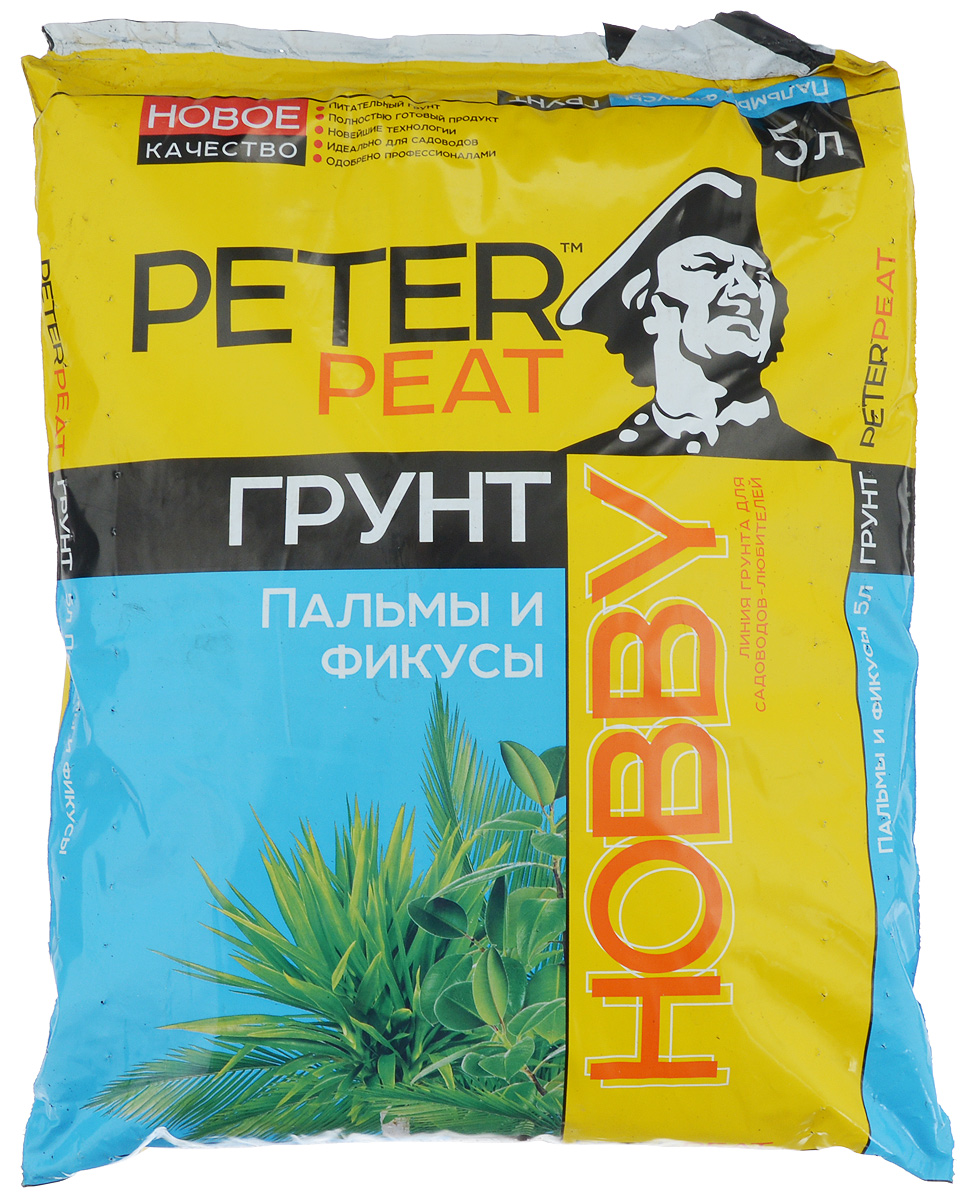 Грунт для растений Peter Peat Пальмы и фикусы, 5 лGC204/30 Грунт для растений Peter Peat Пальмы и фикусы, 5 лGC204/30Peter Peat Пальмы и фикусы - это готовый к применению питательный торфяной грунт. Грунт предназначен для выращивания пальм, фикусов, монстеры, юкки и других крупномерных растений. Способствует приживаемости растений и улучшает их декоративные качества.