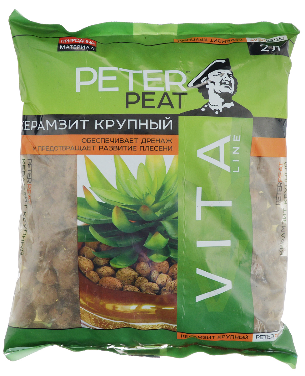 Керамзит Peter Peat, крупный, 2 лIRK-503 Керамзит Peter Peat, крупный, 2 лIRK-503Керамзит Peter Peat - это глиняные обожженные шарики. Пористая структура обеспечивает большую влагоемкость, а неправильная форма - хороший воздухо- и влагообмен. Применяется в качестве разрыхляющей добавки к грунтам, создает хороший дренаж, способствует лучшей аэрации субстрата. При мульчировании поверхности субстрата керамзит препятствует развитию плесени и грибковых заболеваний. В силу природной щелочности предотвращает закисление субстрата. Используется для укоренения черенков, выращивания растений по методу гидропоники. Керамзит - это материал для многоразового применения (перед использованием промыть водой).