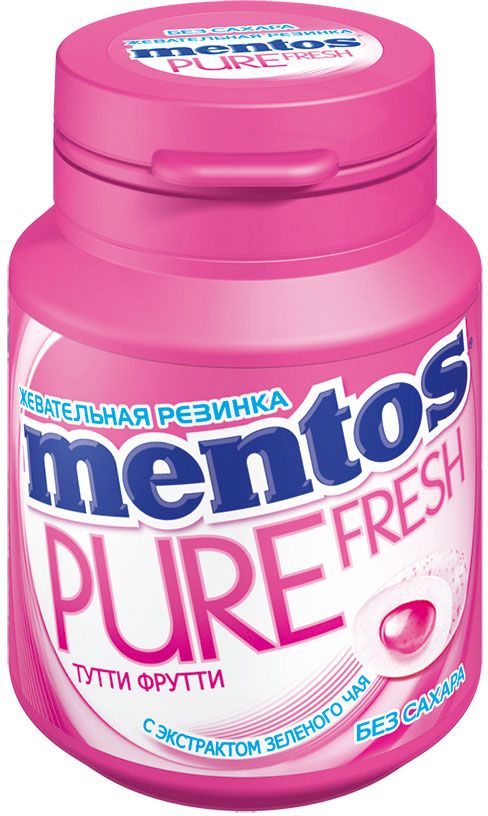 Ментос Pure Fresh Tutti-Frutti жевательная резинка, 54 г0120710 Ментос Pure Fresh Tutti-Frutti жевательная резинка, 54 г0120710Сочная жевательная резинка с жидким центром внутри и экстрактом зеленого чая, в удобном формате банки. 36 драже в банке.