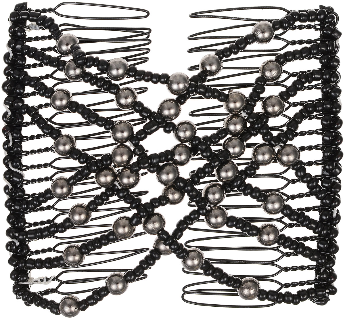 EZ-Combs Заколка Изи-Комбс, одинарная, цвет: черный, серебристый. ЗИО570134/59825 EZ-Combs Заколка Изи-Комбс, одинарная, цвет: черный, серебристый. ЗИО570134/59825Удобная и практичная EZ-Combs подходит для любого типа волос: тонких, жестких, вьющихся или прямых, и не наносит им никакого вреда. Заколка не мешает движениям головы и не создает дискомфорта, когда вы отдыхаете или управляете автомобилем. Каждый гребень имеет по 20 зубьев для надежной фиксации заколки на волосах! И даже во время бега и интенсивных тренировок в спортзале EZ-Combs не падает; она прочно фиксирует прическу, сохраняя укладку в первозданном виде.Небольшая и легкая заколка для волос EZ-Combs поместится в любой дамской сумочке, позволяя быстро и без особых усилий создавать неповторимые прически там, где вам это удобно. Гребень прекрасно сочетается с любой одеждой: будь это классический или спортивный стиль, завершая гармоничный облик современной леди. И неважно, какой образ жизни вы ведете, если у вас есть EZ-Combs, вы всегда будете выглядеть потрясающе.