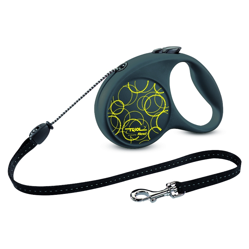 Поводок-рулетка Triol Fun Neon, до 12 кг, 5 м. Размер SWD1001 Поводок-рулетка Triol Fun Neon, до 12 кг, 5 м. Размер SWD1001Рулетки для собак flexi – это безусловное качество, подкрепленное многолетним опытом, которое теперь доступно и поклонникам бренда TRIOL. Идеальное исполнение, прочный и, в то же время, приятный на ощупь пластик, запатентованный тормозной механизм и легендарная надежность стали более доступны благодаря сотрудничеству российской компании и немецкого производителя.Рулетки новой коллекции производятся в Германии, собираются вручную и проходят десятки проверок качества перед выпуском с завода. Компания flexi предоставляет два года гарантии.В рулетках серии FUN предусмотрена возможность крепления специального мультибокса - компактный контейнер для гигиенических пакетов удобно фиксируется прямо под ручкой! Мультибокс приобретается отдельно.Длина ленты: 5мМаксимальная нагрузка: 12кгЦвет рулетки: черный, цвет рисунка: неоново-желтый