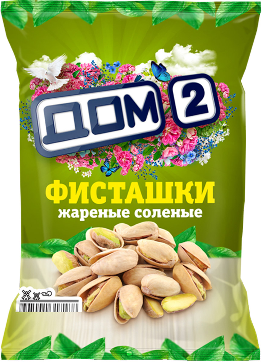 Дом-2 фисташки жареные соленые, 45 г0120710 Дом-2 фисташки жареные соленые, 45 г0120710Одобрено участниками проекта Дом-2.Фисташки отличаются от других орехов тем, что в них наиболее рационально сочетаются калорийность и количество аминокислот, витаминов и минеральных веществ. Например, они содержат значительное количество меди, марганца и фосфора. В фисташках есть такие важные микроэлементы, как магний и калий. Что касается витаминов, то фисташки богаты витаминами группы В, особенно В6. В этом фисташки могут посоревноваться даже с говяжьей печенью. Если съедать 10 орешков в день, можно получить четверть нормы витамина В6 для взрослого человека. Фенольные соединения, содержащиеся в фисташках, обеспечивают их антиоксидантную способность, то есть они сохраняют молодость организма, не давая свободным радикалам разрушать стенки клеток. Эти соединения способствуют росту и обновлению клеток. Кроме этого, антиоксидантными способностями обладает также витамин Е, поэтому фисташки можно назвать молодильными орешками. Фисташки поддержат ваши силы в течение рабочего дня, и украсят ваш стол.