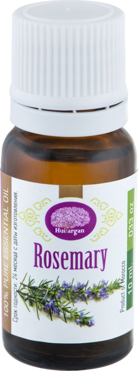 Huilargan Эфирное масло розмарина 10 мл787502 Huilargan Эфирное масло розмарина 10 мл787502Эфирное масло Розмарина – Rosmarinus OfficinalisСвойства:o Нормализует работу сальных желез. o Убирает и лечит воспаления кожи. o Сужает поры. o Значительно снижает количество угрей и черных точек.Применение:o Использовать вместе со средствами для проблемной кожи. o Добавлять по паре капель. Возможна индивидуальная непереносимость.