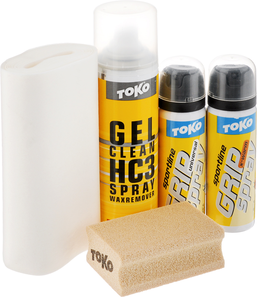 Набор для обработки лыж Toko Sport Line Grip Spray, 5 предметовNN75 Kidsч Набор для обработки лыж Toko Sport Line Grip Spray, 5 предметовNN75 KidsчНабор Sport Line Grip Spray - это идеальный помощник при занятии лыжным спортом. В набор входят: смывка, два спрея, специальная пробка и ткань для обработки поверхностей. Смывка-спрей предназначен для очистки колодки на лыжах. Спреи предназначены для держания при отталкивания в разных температурных условиях. Специальная ткань и пробка помогут вам обработать лыжи быстро и качественно.Порадуйте себя качественным и полезным набором.Объем гель-спрея Gel Clean: 150 мл.Объем спрея Grip Spray Universal: 70 мл.Объем спрея Grip Spray X-warm: 70 мл.Размер пробки: 7,7 х 5 х 3 см.Товар сертифицирован.