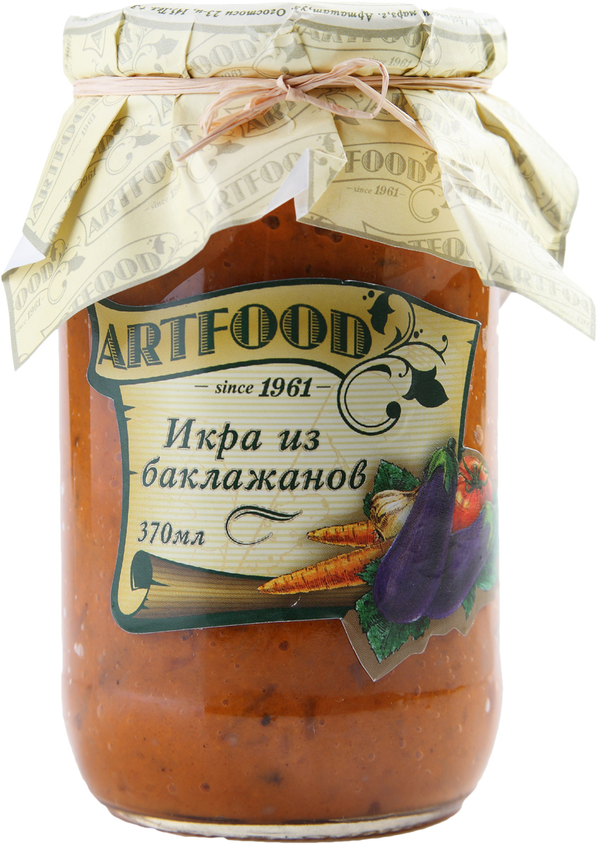 Artfood икра баклажанная, 370 мл0120710 Artfood икра баклажанная, 370 мл0120710Баклажанная икра - простейшая овощная закуска из четырех, максимум - пяти ингредиентов в базовом варианте. Самая вкусная, правда, получается из запеченных на гриле баклажанов - так их мякоть приобретает дополнительный аромат дымка.