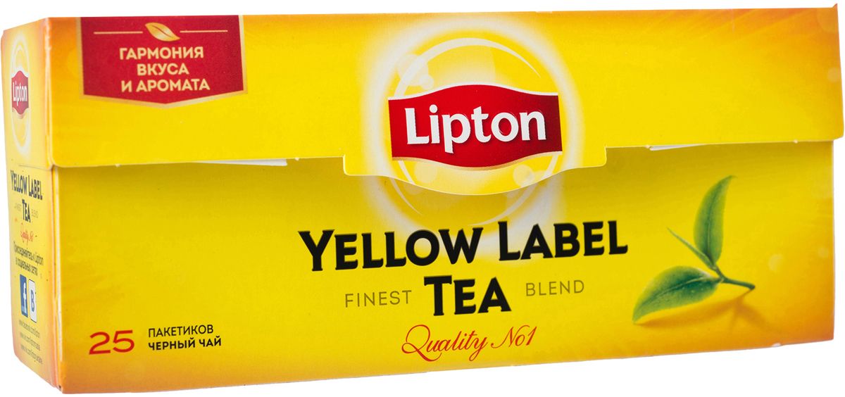 Lipton Yellow Label Черный чай Черный 25 шт0120710 Lipton Yellow Label Черный чай Черный 25 шт0120710Lipton Yellow Label - черный байховый чай в пакетиках для разовой заварки.Специалисты Lipton внимательно следят за каждым этапом создания чая, начиная с рождения чайного листа и заканчивая купажированием, чтобы Вы могли в полной мере насладиться гармонией вкуса и аромата черного чая Lipton Yellow Label. Нежные чайные листочки, выращенные под теплыми лучами солнца, дарят чаю Lipton насыщенный вкус и превосходный богатый аромат. Ощутите тепло солнца в каждой чашке чая Lipton.