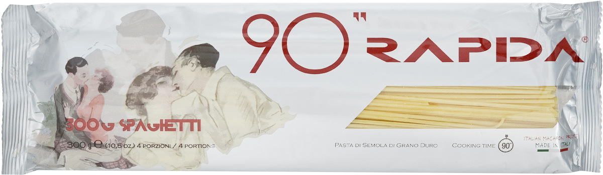 Rustichella паста Спагетти 90 секунд, 300 г0120710 Rustichella паста Спагетти 90 секунд, 300 г0120710Rustichella Спагетти 90 секунд - итальянская паста, которая производится исключительно из твердых сортов пшеницы. Благодаря низкому содержанию крахмала и высокому содержанию клейковины такие макаронные изделия не развариваются и становятся блестящими и упругими. Спагетти 90 секунд - инновационный продукт, который создан по уникальной технологии, позволяющей приготовить спагетти с идеальной консистенцией всего за полторы минуты. Rustichella - итальянская фирма, специализирующаяся на производстве макаронных изделий из твердых сортов пшеницы. Для изготовления макарон используется отборная пшеничная мука, замешанная с чистой горной водой, что придает макаронным изделиям уникальную консистенцию и вкус, который не сравнится ни с чем.