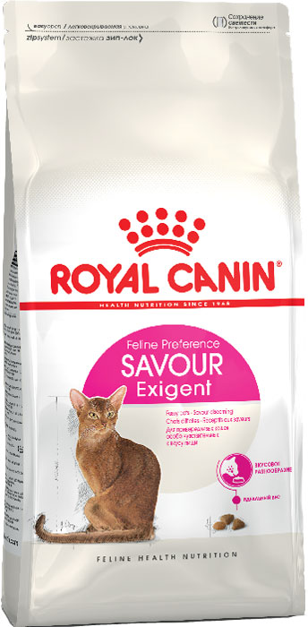 Корм сухой Royal Canin Exigent 35/30 Savoir Sensation, для кошек, привередливых к вкусу продукта, 10 кг0120710 Корм сухой Royal Canin Exigent 35/30 Savoir Sensation, для кошек, привередливых к вкусу продукта, 10 кг0120710Сухой корм Royal Canin Exigent 35/30 Savoir Sensation является полнорационнымсбалансированным кормом для очень привередливых к вкусу продукта взрослыхкошек ввозрасте старше 1 года. Наличие индивидуальных пищевых предпочтенийозначает, чтокаждая кошка по-своему интерпретирует аромат, текстуру, вкус корма иощущения послеегопотребления. Корм, помимо вкусовых качеств, обладает также рядом другихоригинальных,специфических свойств. Особенности корма Royal Canin Exigent. Savor Sensation:- корм содержит два типа крокетов, различных по форме, текстуре и составу,обладающихвзаимодополняющими свойствами;- особая рецептура корма обладает умеренной калорийностью, что помогаетподдерживатьидеальный вес кошки;- комплекс входящих в состав корма активных питательных веществ,включающий биотинимасло огуречника аптечного, способствует красоте шерсти кошки.Royal Canin - лидер на рынке производства рационов для собак икошек,благодаря каждодневной исследовательской работе в области питания длядомашнихживотных.Состав: кукуруза, дегидратированное мясо птицы, рис, изолятрастительныхбелков, животные жиры, кукурузная клейковина, гидролизат белков животногопроисхождения, растительная клетчатка, минеральные вещества, свекольныйжом,дрожжи, соевое масло, фосфат натрия, яичный порошок, фруктоолигосахариды,экстрактпаприки, масло огуречника аптечного.Добавки (на 1 кг): Питательные добавки: Витамин A: 15700 ME, Витамин D3: 800 ME, Железо: 38 мг, Йод: 2,9 мг, Марганец: 49 мг, Цинк: 162 мг, Ceлeн: 0,1 мг - Консервант: сорбат калия - Антиокислители: пропилгаллат, БГА.Товар сертифицирован.
