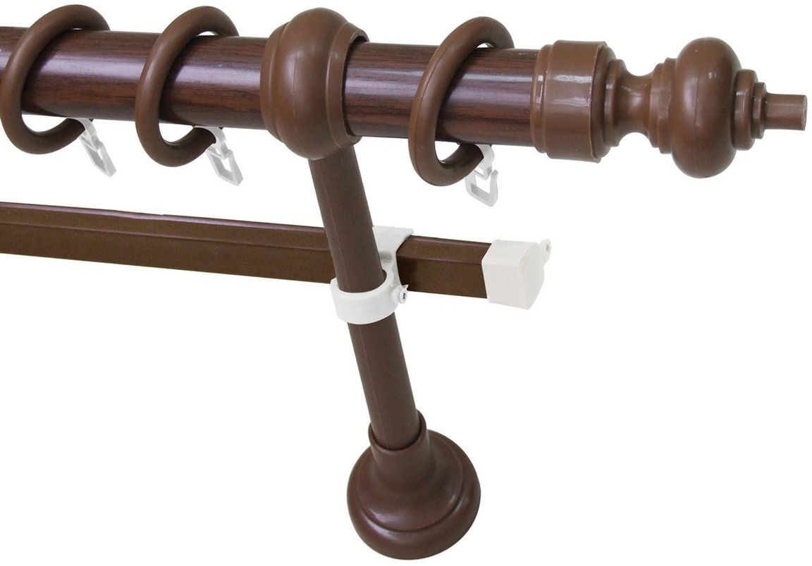 Карниз Эскар Эконом, с U-шиной, составной, цвет: темный орех, 220 см2615S540JA Карниз Эскар Эконом, с U-шиной, составной, цвет: темный орех, 220 см2615S540JAПрелесть этих карнизов в том, что они гармонично вписываются в любой интерьер. Благодаря хорошо подобранной цветовой гамме их можно подобрать под цвет паркета, мебели, дверей, что придаст интерьеру больше гармонии.