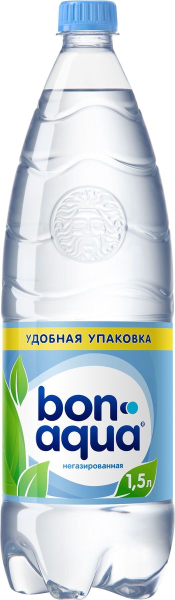 BonAqua Вода чистая питьевая негазированная, 1,5 л0120710 BonAqua Вода чистая питьевая негазированная, 1,5 л0120710BonAqua - это кристально чистая питьевая вода, высокого качества.BonAqua - известная и любимая в России марка. Производство воды Bon Aqua началось в Германии в 1988 году. В России запуск питьевой воды Bon Aqua был успешно осуществлен в 1994 году.BonAqua проходит 7-ми ступенчатую систему очистки и водоподготовки. Производится в строгом соответствии с высочайшими стандартами качества компании Coca-Cola. Содержит минеральные элементы (Ca, Mg). Обладатель золотой медали в категории Бутилированная вода выставки Вода: экология и технология (ЭКВАТЭК).В России BonAqua 6 раз признавалась Товаром Года.