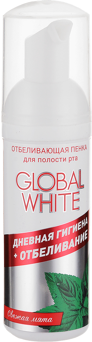 Global White Отбеливающая пенка для полости рта, 50 мл84850536_золушка/голубой, розовый Global White Отбеливающая пенка для полости рта, 50 мл84850536_золушка/голубой, розовыйГигиена + отбеливание на работе и в дороге. Удобная альтернатива традиционным средствам гигиены полости рта. Используется после приема пищи и напитков для удаления мягкого налета. Пенка проникает в самые труднодоступные участки полости рта.
