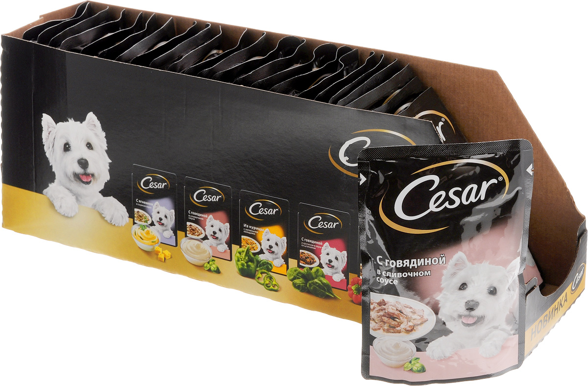 Консервы для собак Cesar, говядина в сливочном соусе, 100 г х 24 шт0120710 Консервы для собак Cesar, говядина в сливочном соусе, 100 г х 24 шт0120710Консервы Cesar - это полнорационный консервированный корм для взрослых собак всех пород. Нежнейшие кусочки мяса в сливочном соусе - идеальное блюдо для любой собаки.Консервы приготовлены исключительно из натурального сырья. Не содержат искусственных красителей, консервантов и усилителей вкуса. Товар сертифицирован.