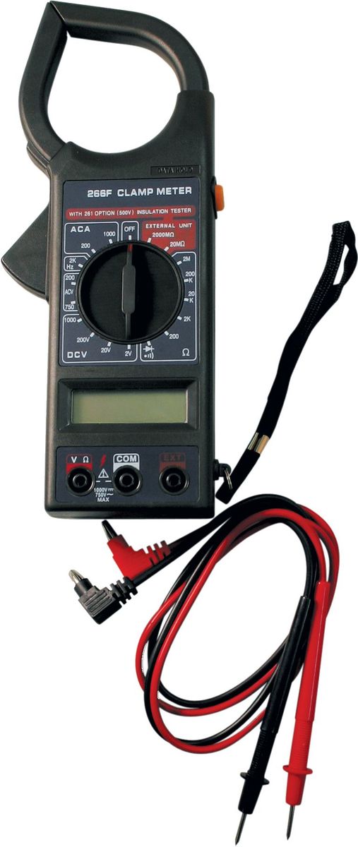 Клемметр ТЕК DT 266FCA-3505 Клемметр ТЕК DT 266FCA-35053,5 разрядный ж/к дисплей (1999 чисел с автоматическим определением полярности и единиц измерения);измерение тока;проверка изоляции;измерение напряжения;измерение сопротивления.Комплектность: щупы; инструкция; коробка.Постоянное напряжение - 1000 В погрешность ±0,8%Переменное напряжение - 750 В погрешность ±1,2%Сопротивление - 200М-2000 кОм -погрешность ±1.0%Частота - 2кГц погрешность ±4.0%