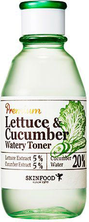 Skinfood Premium Lettecure Cucumber Увлажняющий тонер с экстрактом огурца и салата латука, 180 мл8033331887028 Skinfood Premium Lettecure Cucumber Увлажняющий тонер с экстрактом огурца и салата латука, 180 мл8033331887028Комплекс экстрактов огурца и листьев салата латука оказывает глубокоувлажняющее действие, стимулирует сужение пор, препятствует появлению воспалений, оказывает осветляющее действие на пигментные пятна и следы пост-акне, повышает уровень эластичности и упругости, защищает от влияния окружающей среды.