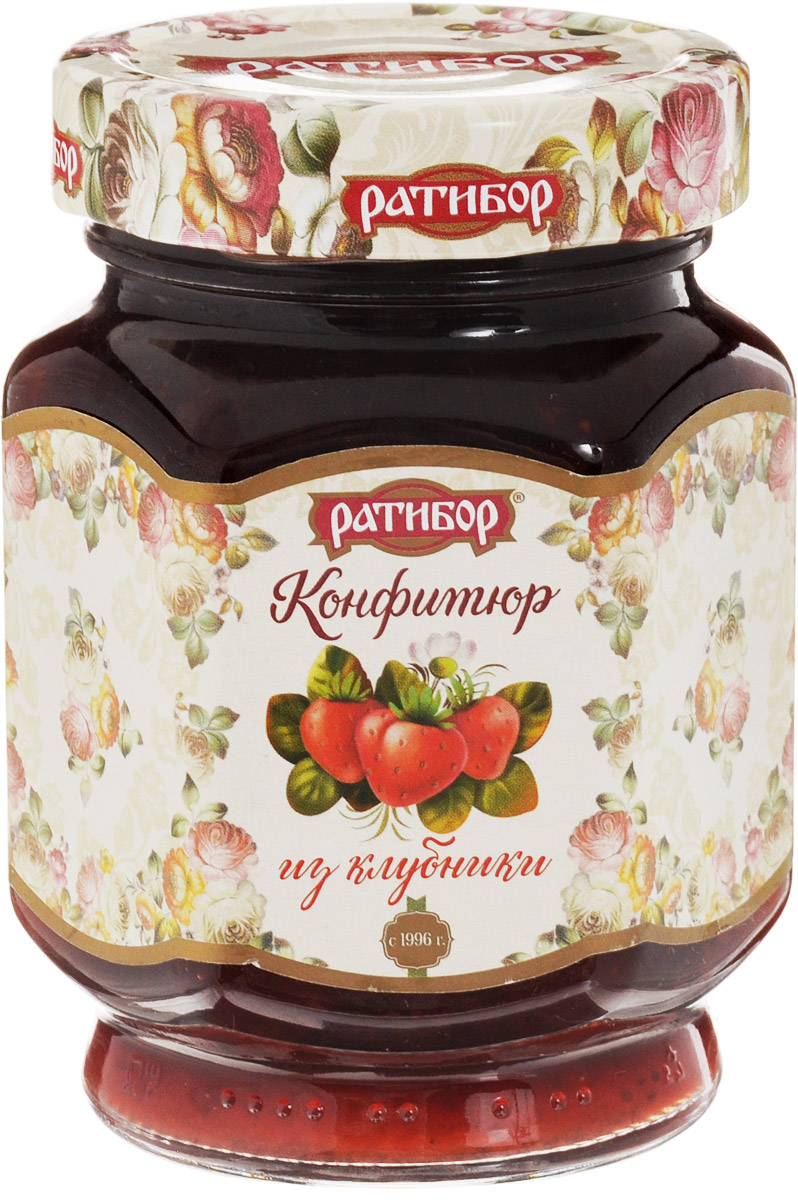 Ратибор конфитюр из клубники, 350 г0120710 Ратибор конфитюр из клубники, 350 г0120710Конфитюр Ратибор - это натуральный стерилизованный продукт. В нем сохранены витамины и полезные вещества плодов и ягод. Конфитюр со вкусом клубники - великолепный десерт, идеально сочетающийся с тостами и булочками. Чашечка кофе с таким десертом - прекрасное начало дня, легкий полдник, фруктовое угощение для коллег и друзей.Уважаемые клиенты! Обращаем ваше внимание, что полный перечень состава продукта представлен на дополнительном изображении.
