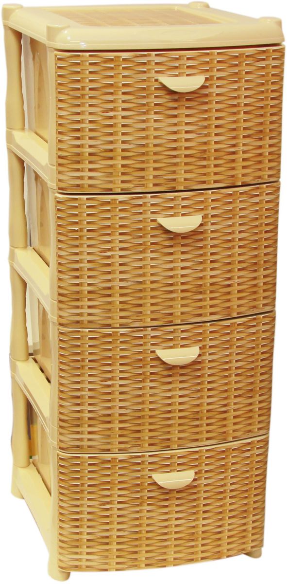 Комод Idea Альт Деко, цвет: ротанг, 40,5 х 50,5 х 46 см, 4 секции696593_розовый/молочный Комод Idea Альт Деко, цвет: ротанг, 40,5 х 50,5 х 46 см, 4 секции696593_розовый/молочныйКомод Idea Альт Деко изготовлен из высококачественного пластика. Ящики оформлены изображением плетеных элементов. Комод предназначен для хранения различных вещей и состоит из 4 вместительных выдвижных секций. Такой необычный и яркий комод надежно защитит вещи от загрязнений, пыли и моли, а также позволит вам хранить их компактно и с удобством.Размер комода: 40,5 х 50,5 х 46 см.
