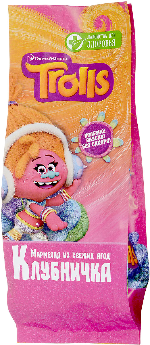 Лакомства для здоровья Trolls Клубничка мармелад, 105 г0120710 Лакомства для здоровья Trolls Клубничка мармелад, 105 г0120710Мармелад Клубничка – это правильные сладости для всех детей! Ограничивать малышей в сладком очень трудно – детскому уму не понять, почему они должны есть невкусный суп, если есть такие вкусные конфеты. Однако с помощью мармелада от Конфаэль ограничивать их в сладком не придется. При этом вы можете быть уверены – эти сладости принесут только пользу растущему детскому организму, ведь мармелад не содержит сахара!