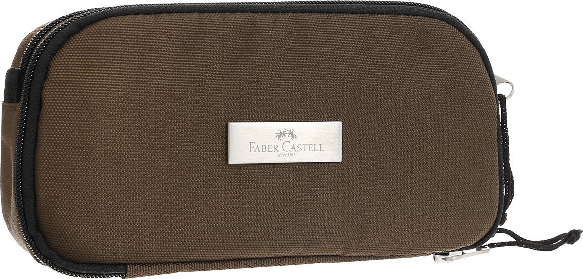 Faber-Castell Пенал цвет коричневый 19180672523WD Faber-Castell Пенал цвет коричневый 19180672523WDСтильный пенал Faber-Castell выполнен из прочного материала и оформлен металлической вставкой с названием бренда. Пенал содержит два отделения, которые закрываются на застежки-молнии. В малом отделении расположены два кармана, один из которых закрывается на молнию, а другой на липучку. Пенал послужит отличным помощником во время занятий и позволит сохранить порядок на рабочем столе.