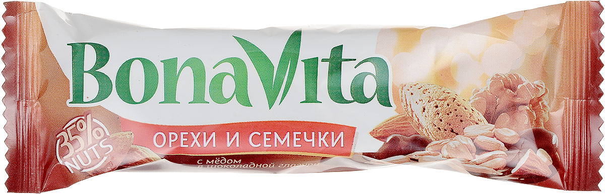 Bona Vita Батончик ореховый с семенами подсолнечника орехами и медом в шоколадной глазури, 35 г4607061252537 Bona Vita Батончик ореховый с семенами подсолнечника орехами и медом в шоколадной глазури, 35 г4607061252537Ореховые батончики Bona Vita выпускаются отечественным производителем в соответствии с европейскими стандартами качества и безопасности.Они сочетают в себе полезные свойства различных орехов (миндаль, грецкий орех, фисташки, арахис, бразильский орех, кокос), сваренных с медом и фруктозой, с добавлением злаков и сушеных фруктов, покрытые шоколадной или йогуртовой глазурью. Ореховые батончики Bona Vita - это полезное и вкусное лакомство для всей семьи!Уважаемые клиенты! Обращаем ваше внимание, что полный перечень состава продукта представлен на дополнительном изображении.